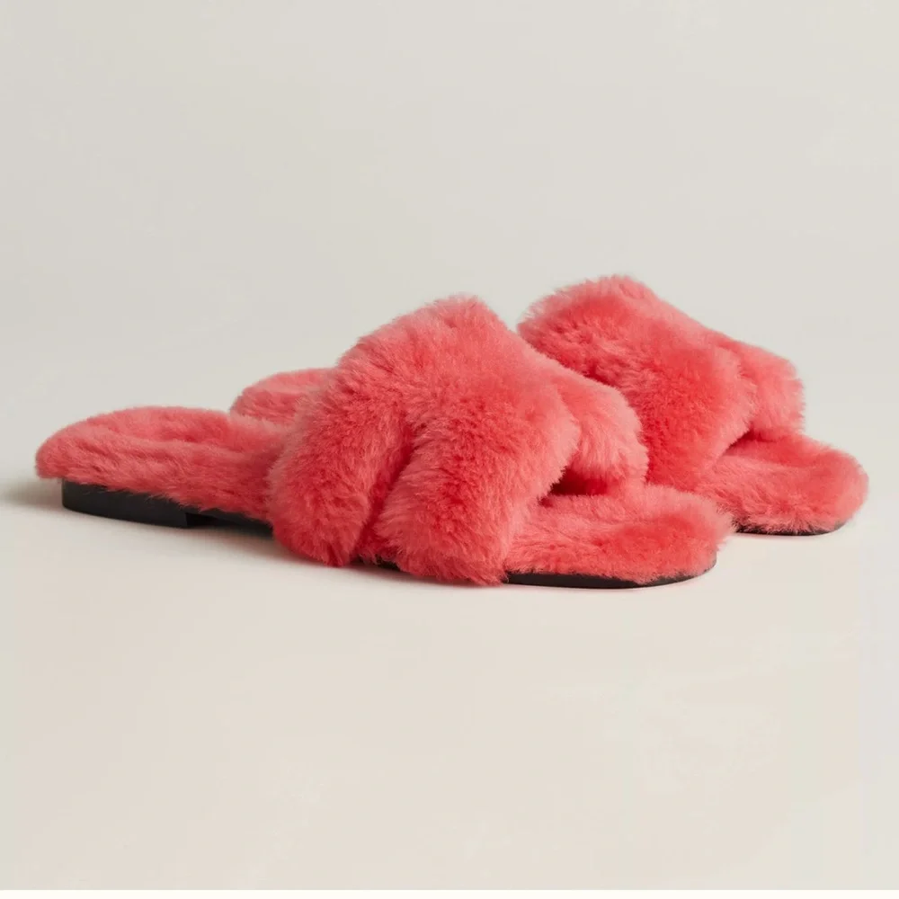 Hermes Shearling Oran Size 38 - Picture 2 of 5